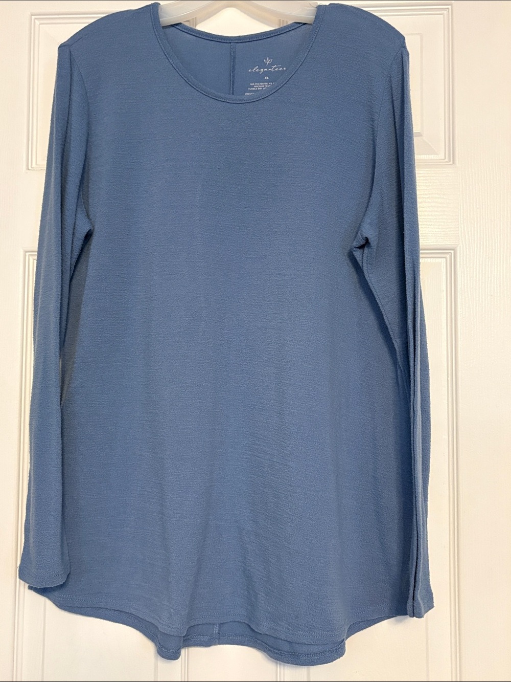 Elegantees Women's Scoop Neck Lightweight Sweater - Dusty Blue